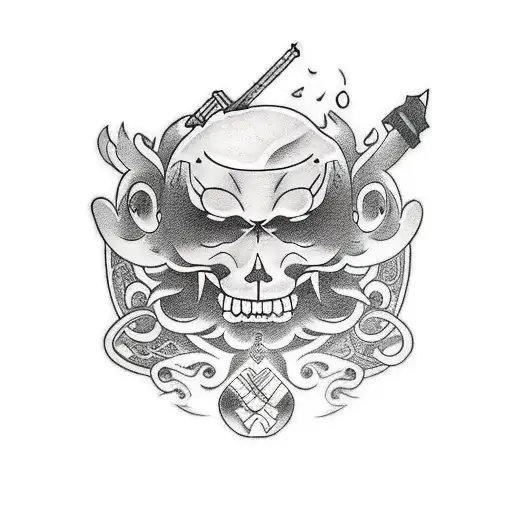 A Minimalist Tattoo Of A Video Game Controller And A Coffee Mug Combined