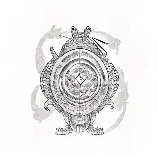 Alligator With A Golden Turtle Shell