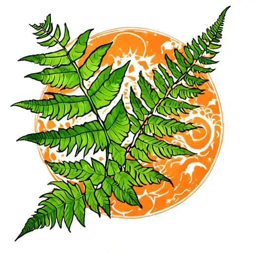 Make A Color Sketch Of A Tattoo With A Fern