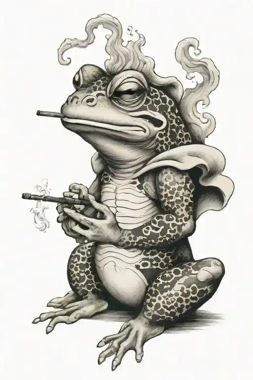 Japanese Frog Smoking
