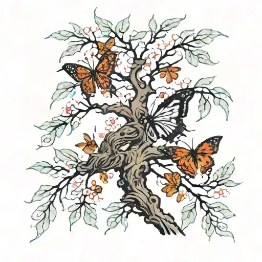 Tree With Butterfly Leaves