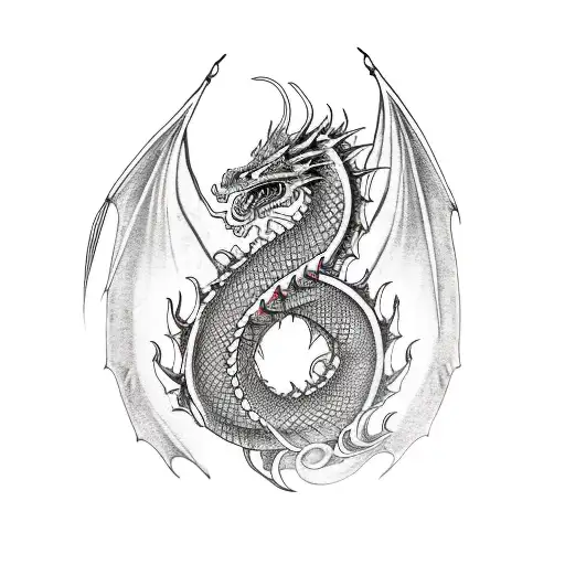 All Red Dragon Twisting And Turning