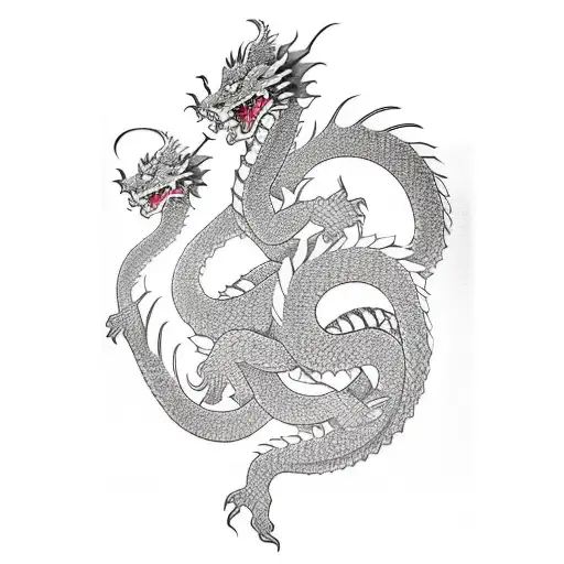 Japanese Dragon Tatoo Going Up Around The Sleeve Of An Arm