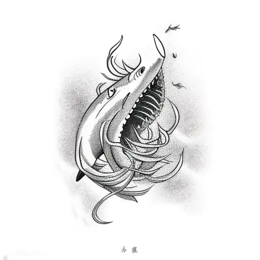 Red Spider Lily Around Shark Forearm