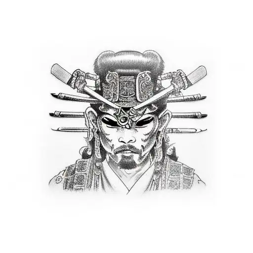 Mascara Antigua De Los Demonios Samurai