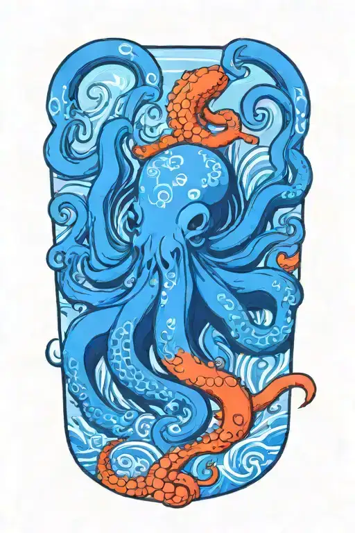 Japense Water And Octopus Wrapped