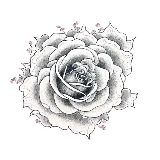 Rose With Vines With A Hint Of Red