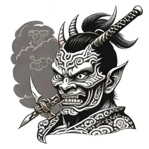 Japanese Oni Mask Katana