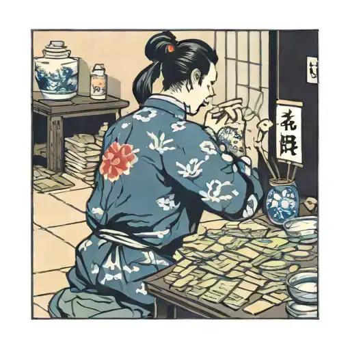 Counting Money In Front Of The Mirror