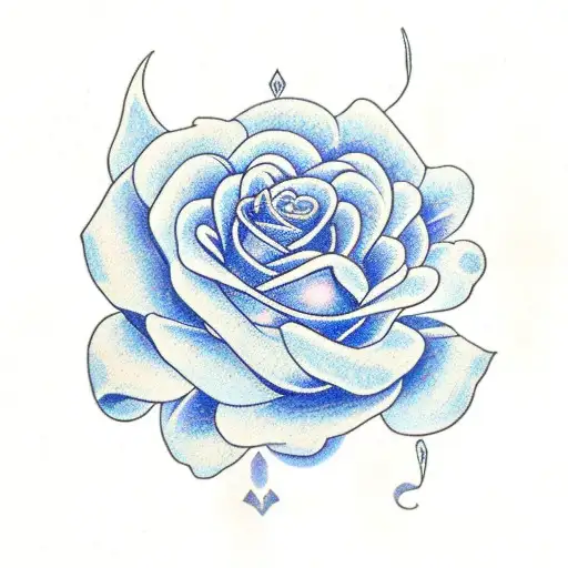 Blue Rose With Name Sophia Inside