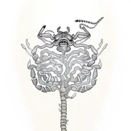 A Coffee Tree With A Scorpion Crawling In It