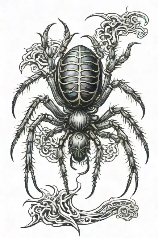 Tattoo Of A Huge Spider On The Back