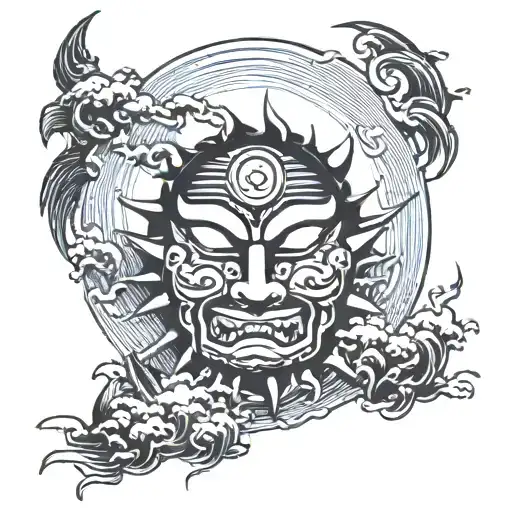 A Huge Sun With An Empty Face