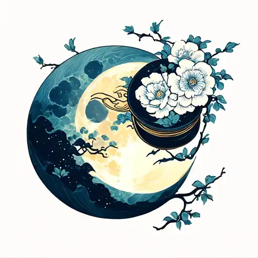 Honey Pot With The Moon Merging Together