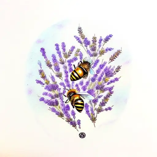 Honey Bee And Lavender