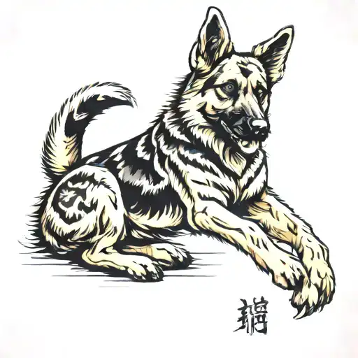 German Shepherd In War Scene