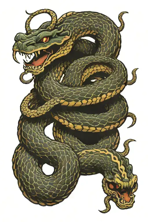 A Snake With Ram Horns
