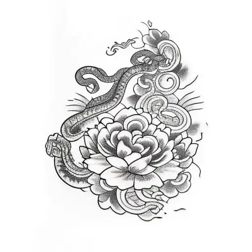 Arm Tattoo Flower With Snake