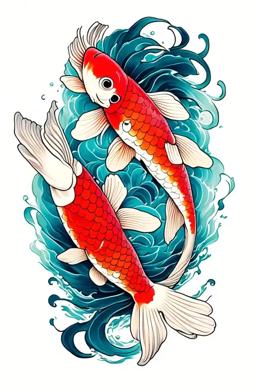 Koi Fish That Represent The Achivement Of Redemption And The Begening Or A New Era