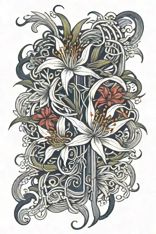 Spider Lily Cross Intertwined