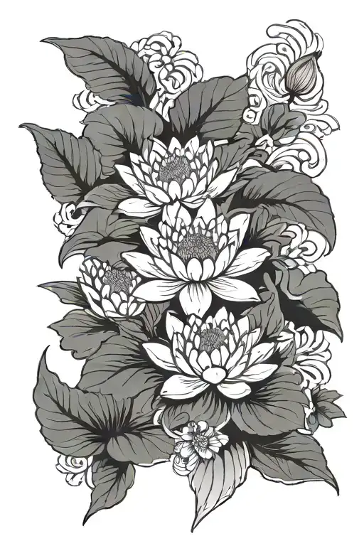 Water Lilly Chrysanthemum Daffodil