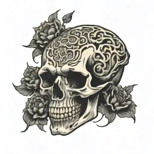 Skull And Brain And Heart