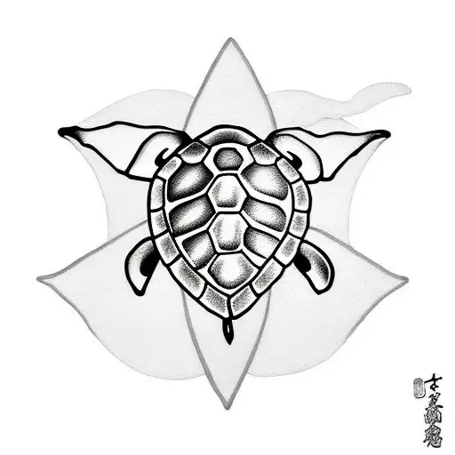 Sea Turtle With Jesus Cross