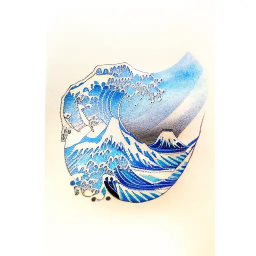 Blue Ink Bracelet Waves