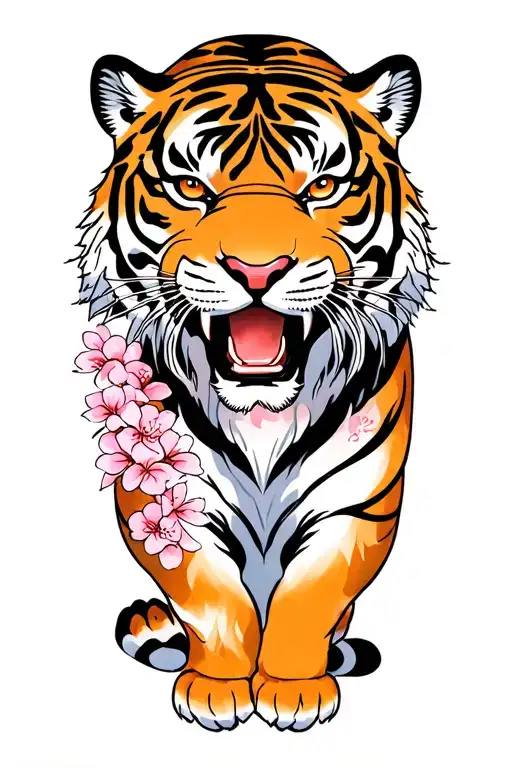 Japanese Cherry Blossom Tiger Emerging
