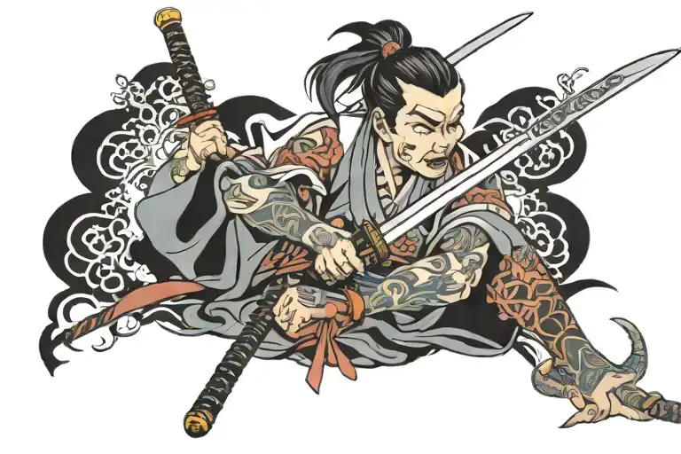 Miah With A Katana Sword Underneath