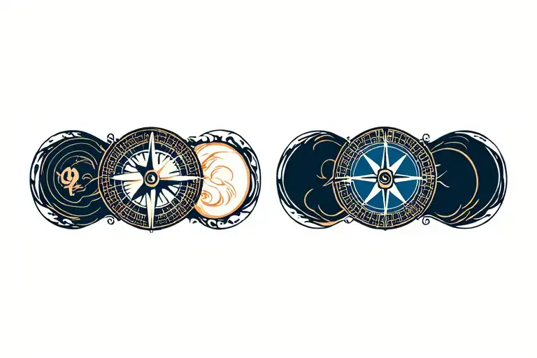 Cards And Compass Design