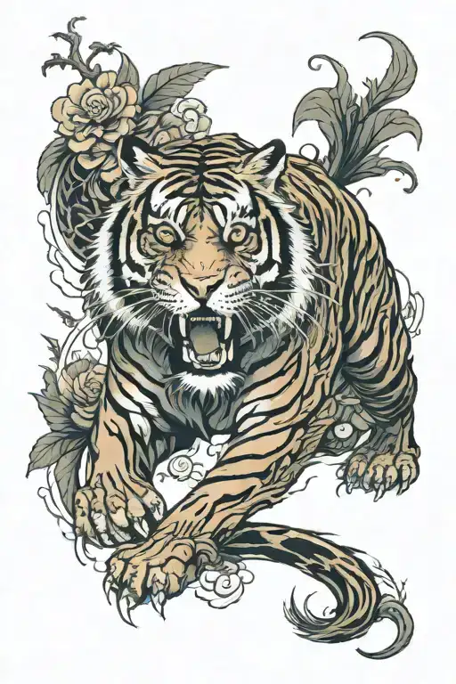 Nature And Mysterious Tiger Emerging