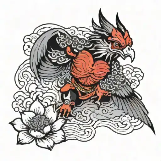 Tengu And Lotus