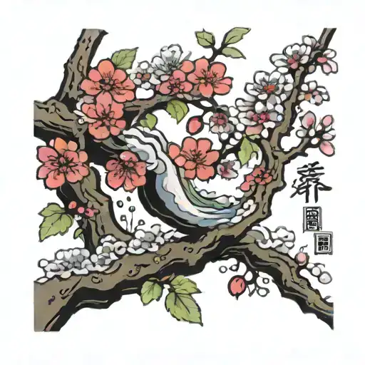 Japanese Art Cherry Tree Sushi