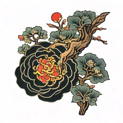 Japanese Art Sakura Tree Sushi