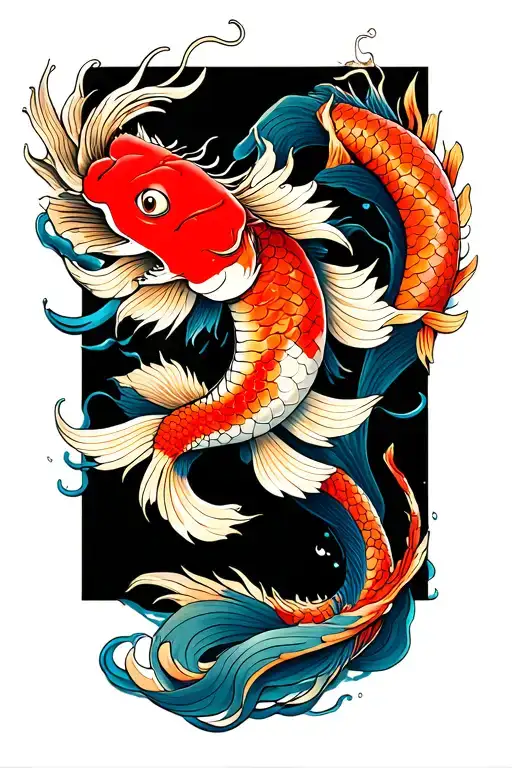 Dragon Koi Fish Swimming