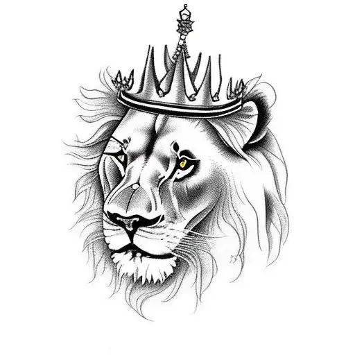 Lion With A Crown Smoking
