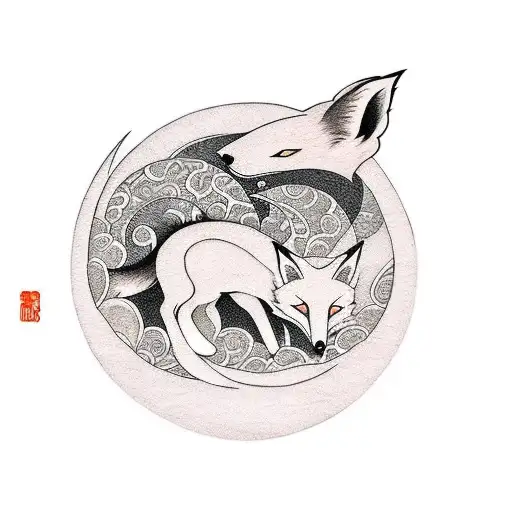 Fox Woth A Moon Above Her