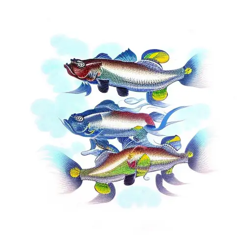 Two Kopi Fish Moving Beside Eachother