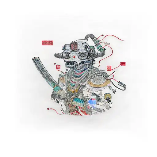 Cyberpunk Katana With Schematics