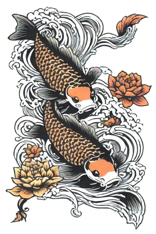 Finger Waves Koi Fish