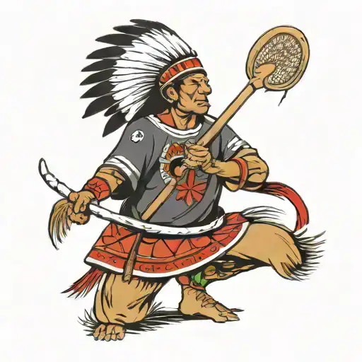 Native American Playing Lacrosse