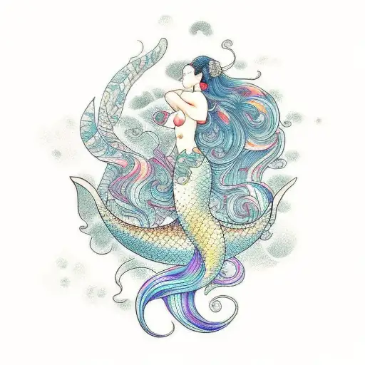 Light Skinned Mermaid With Curls