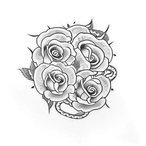 Black Leg Sleeve With Snake And Rose