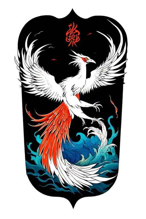 Pheonix Rising Bright Ank Symbol On Chest