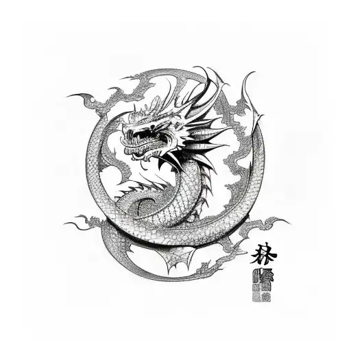 A Sketch-style Dragon Surrounded By Iconic Gaming Symbols And Characters