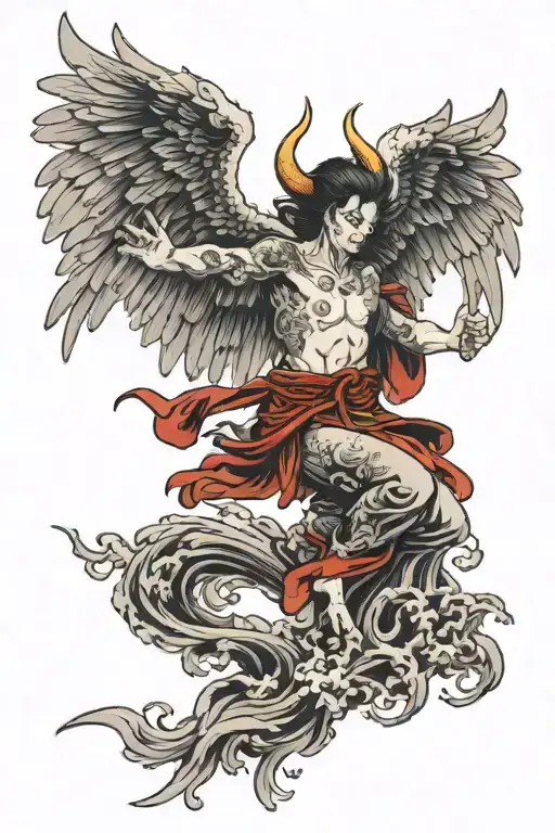 Demonic Angel With Wings Flying