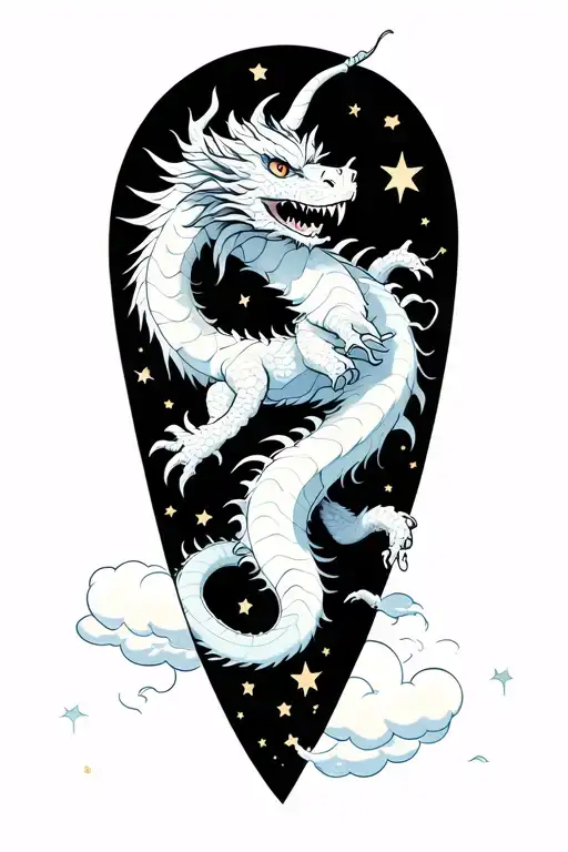 12Cm Falkor Luck Dragon In Stars And Clouds Floating