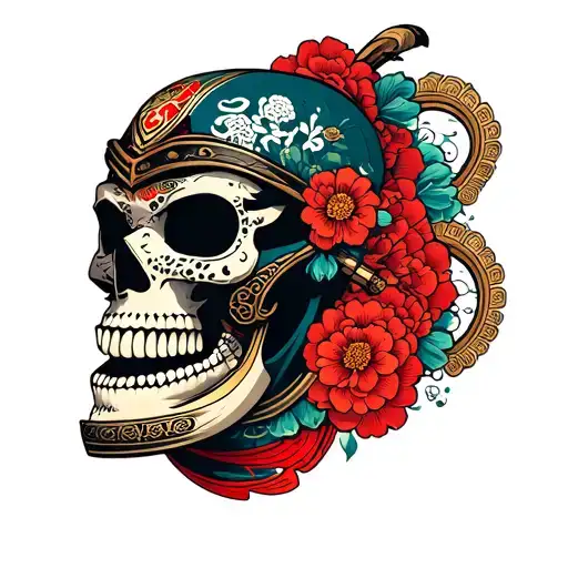 Samurai Mask Skull