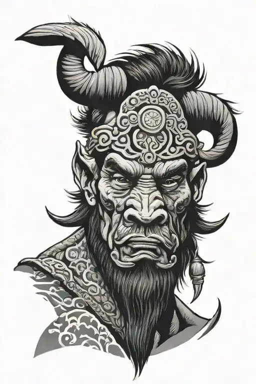 Rugged Bison Head Warrior